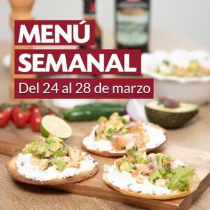 Menú semanal del 24 al 28 de marzo