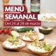 Menú semanal del 24 al 28 de marzo
