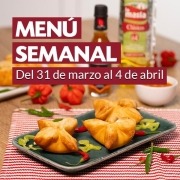 Menú semanal del 31 de marzo al 4 de abril