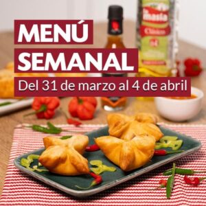 Menú semanal del 31 de marzo al 4 de abril