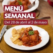 Menú semanal del 28 de abril al 2 de mayo