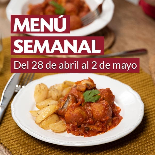Menú semanal del 28 de abril al 2 de mayo