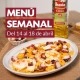 Menú semanal del 14 al 18 de abril