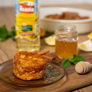 Receta casera de torrijas rellenas de flan.
