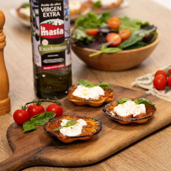 Tortitas de tomate y burrata