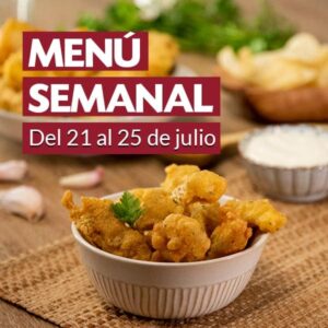 Menú semanal del 21 al 25 de julio