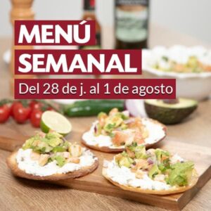 Menú semanal del 28 de julio al 1 de agosto