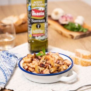 Receta casera de Cazuela de pulpo, champiñones y gambas
