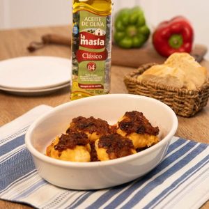Receta Casera de Bacalao con patatas y cebolla caramelizada.