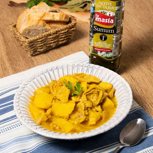 Receta casera Guiso de sepia con alcachofas