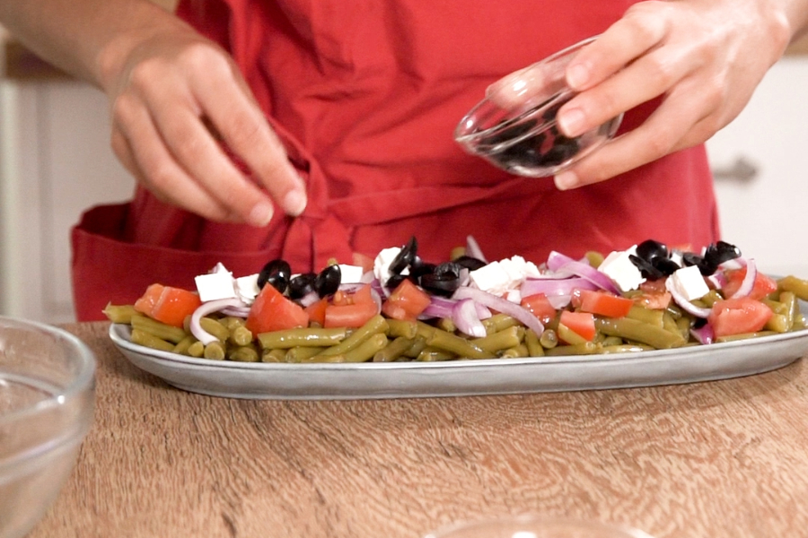 Receta casera de Ensalada de judías. Montamos la ensalada