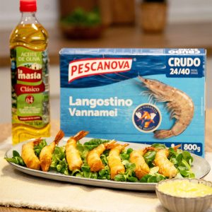 Receta casera de capirotes de langostino con salsa de mango